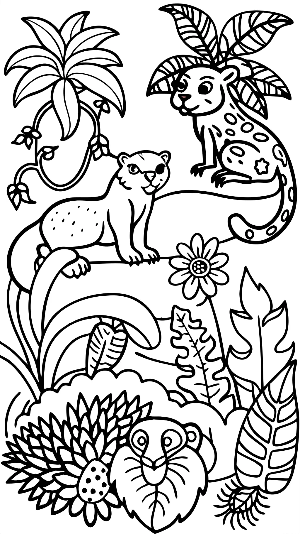 coloriages d’animaux de la forêt tropicale